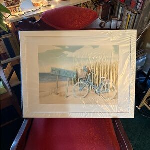 Beach Bicycle Framed Art Print